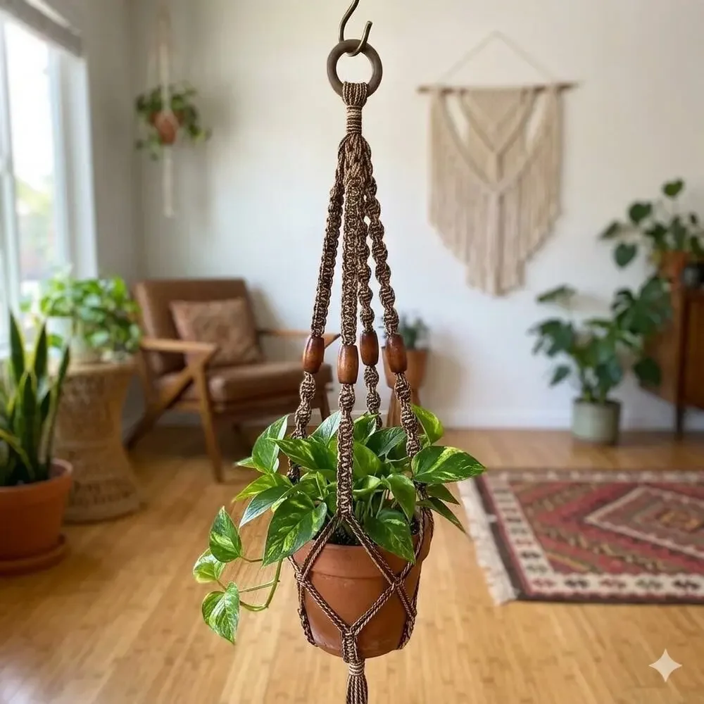 Hanging Bohemian Plant Holder 51”